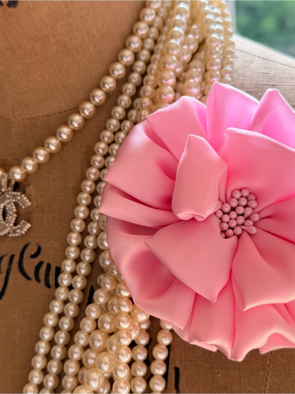 Satin Pink Floral Brooch